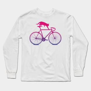 Pink fade cat bike Long Sleeve T-Shirt